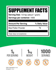BulkSupplements Bee Pollen Powder pour stream for quick blending