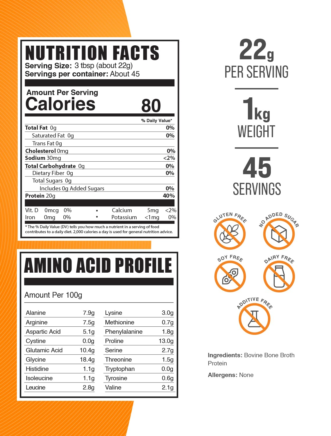 Beef Bone Broth Protein Powder scoop illustrating easy portioning