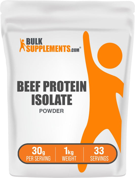 BulkSupplements Beef Protein Isolate lactose-free package, ideal for dairy-free athletes