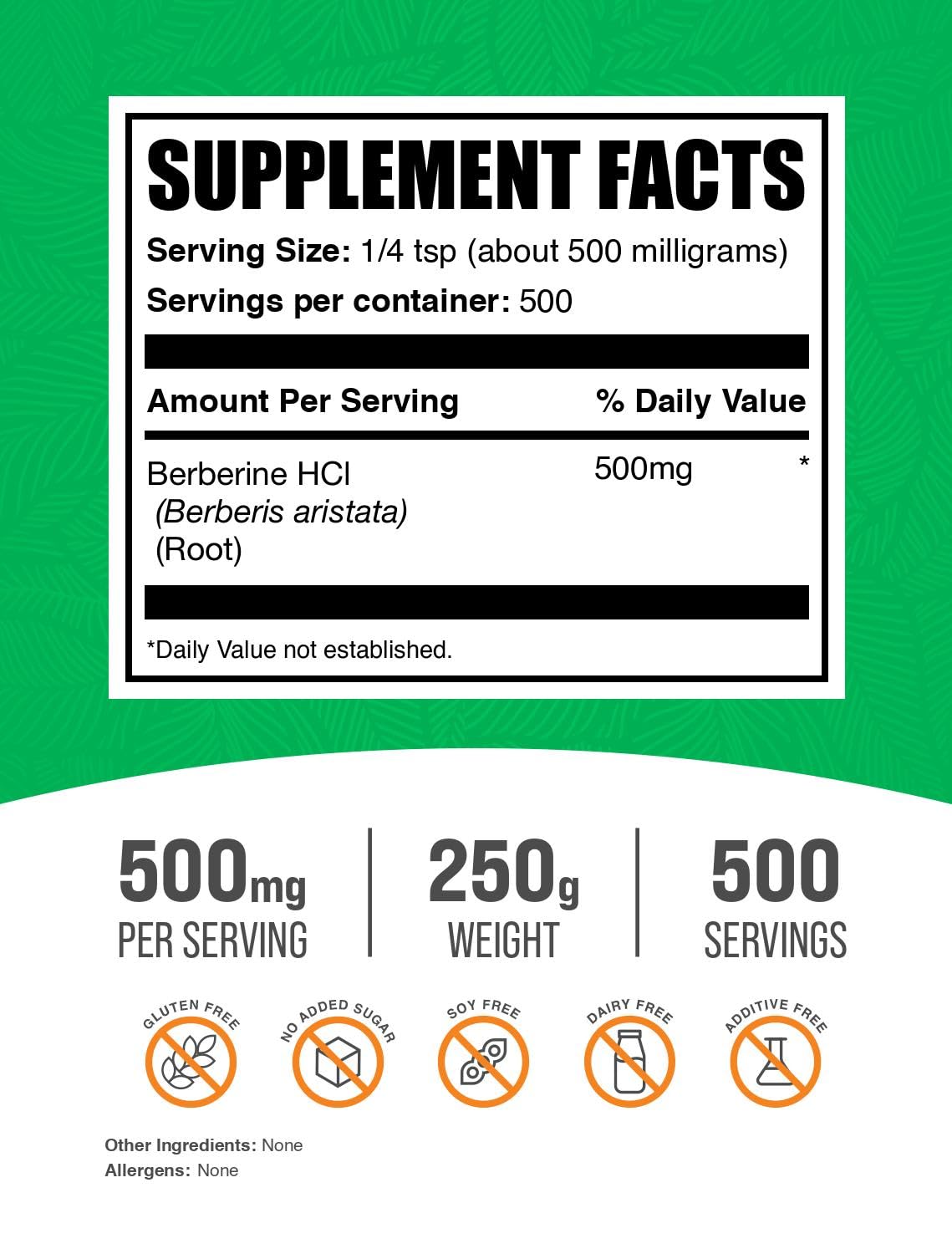 Scoop of BulkSupplements Berberine HCl Powder for easy dosing.