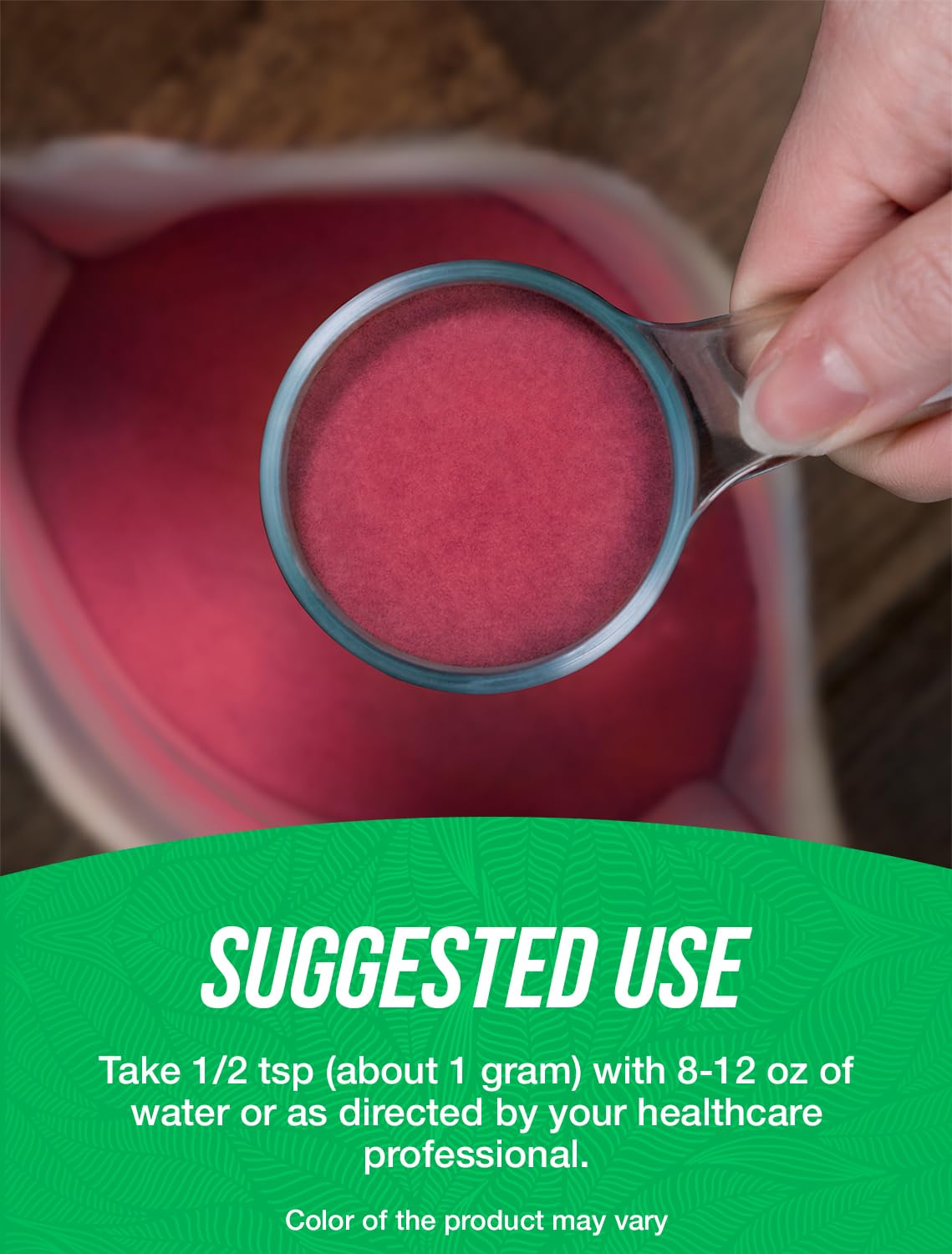 BulkSupplements Black Radish Extract Powder serving 1g scoop, ideal for precise daily intake.