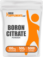 BulkSupplements Boron Citrate powder packaging highlights quality for daily bone support.