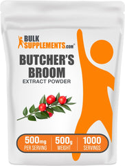 BulkSupplements Butcher's Broom extract powder bottle for daily wellness routine.