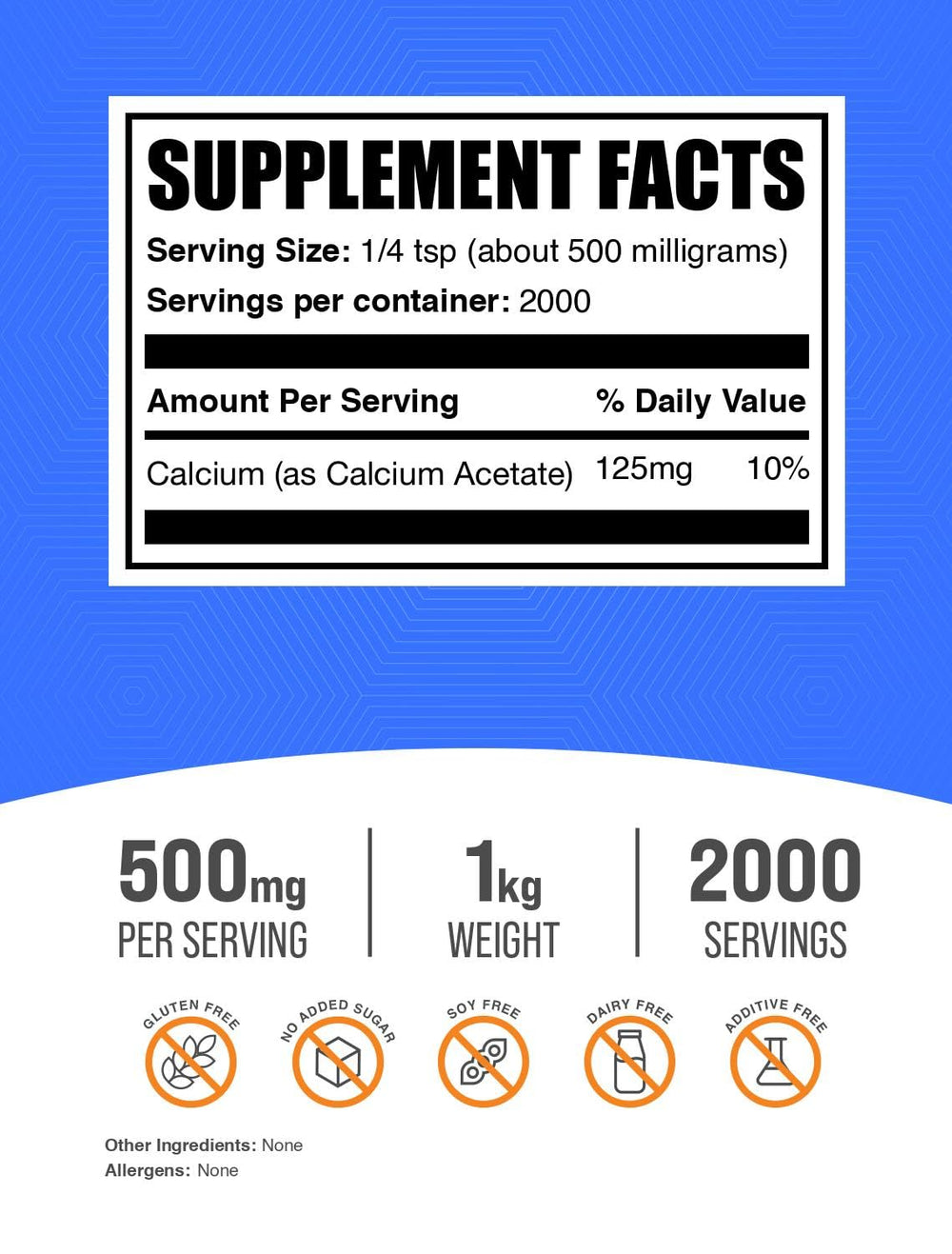 BulkSupplements Calcium Acetate powder being scooped for simple daily mixing.