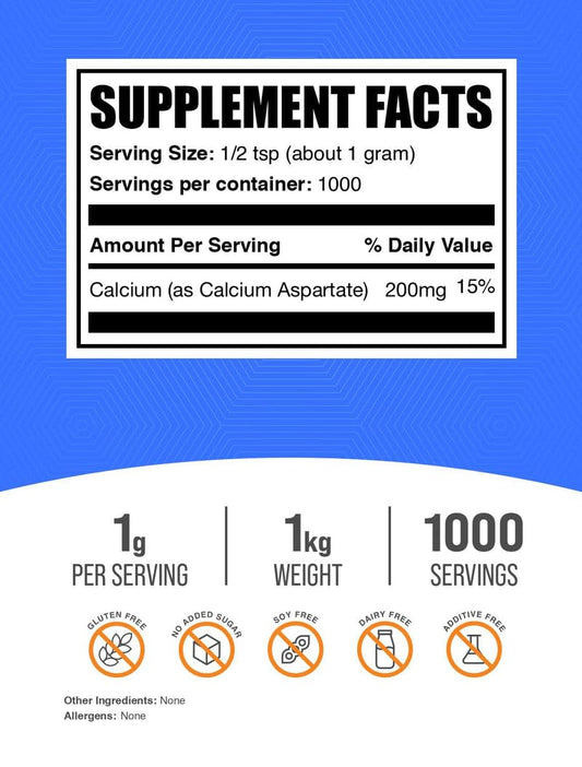 Calcium Aspartate Powder being poured into water for easy mixing