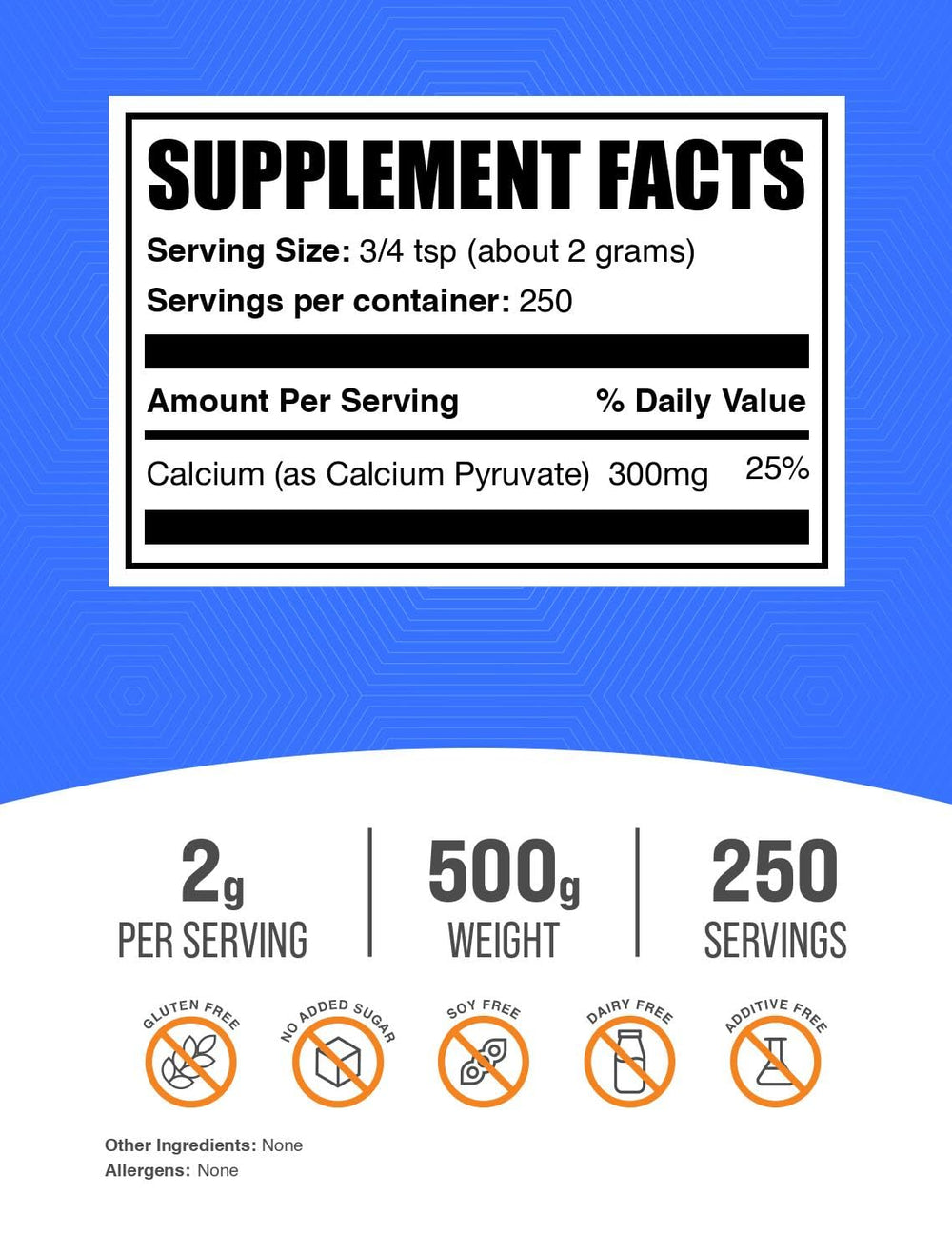 Bulksupplements Calcium Pyruvate Powder bottle supports convenient at-home supplementation.