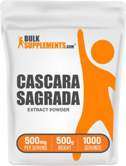 BulkSupplements Cascara Sagrada Extract bottle with pour spout for easy daily dosing.