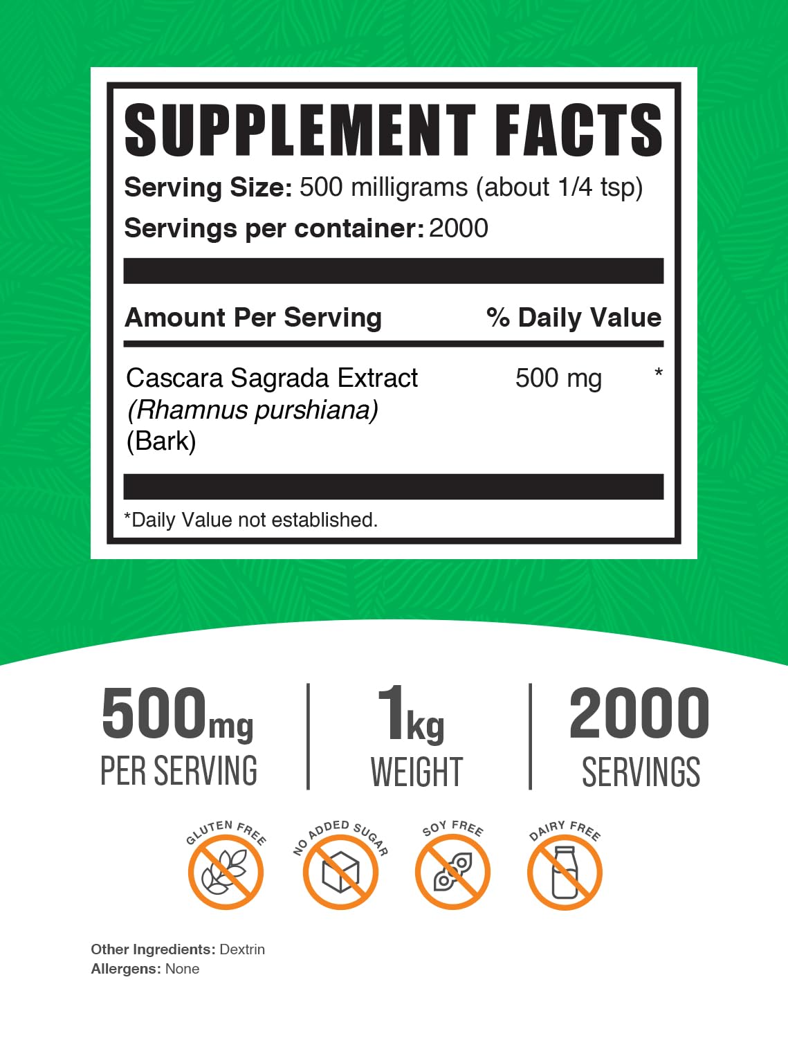 Bulksupplements Cascara Sagrada Extract powder ready to mix into your routine
