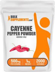 BulkSupplements cayenne pepper 40000 HU powder close-up for spice blends and heat