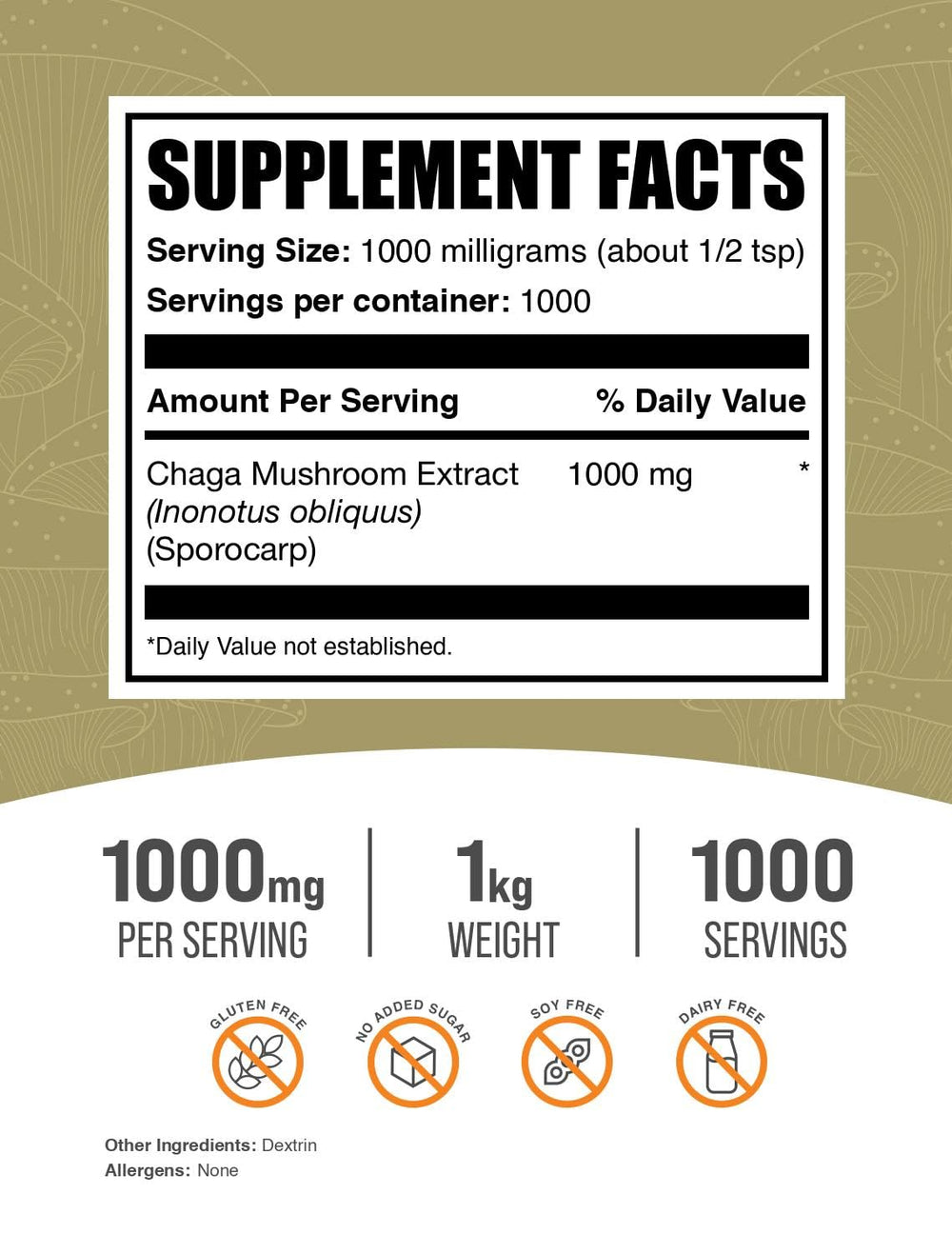 BulkSupplements Chaga powder scoop demonstrates easy daily usage in smoothies.
