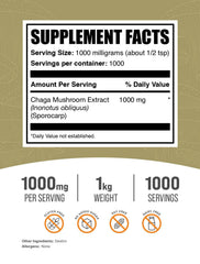 BulkSupplements Chaga powder scoop demonstrates easy daily usage in smoothies.