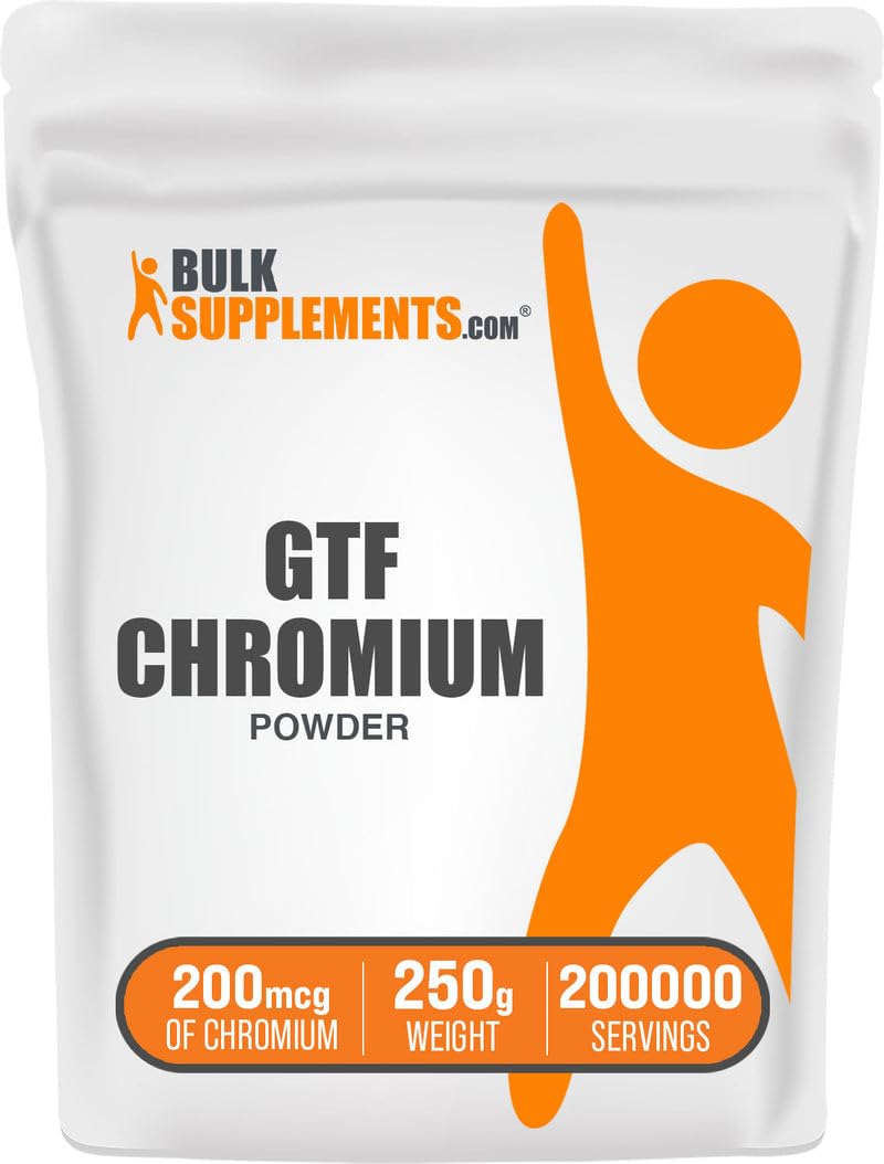 BulkSupplements Chromium GTF powder bottle ready for daily trace mineral support and easy mixing.