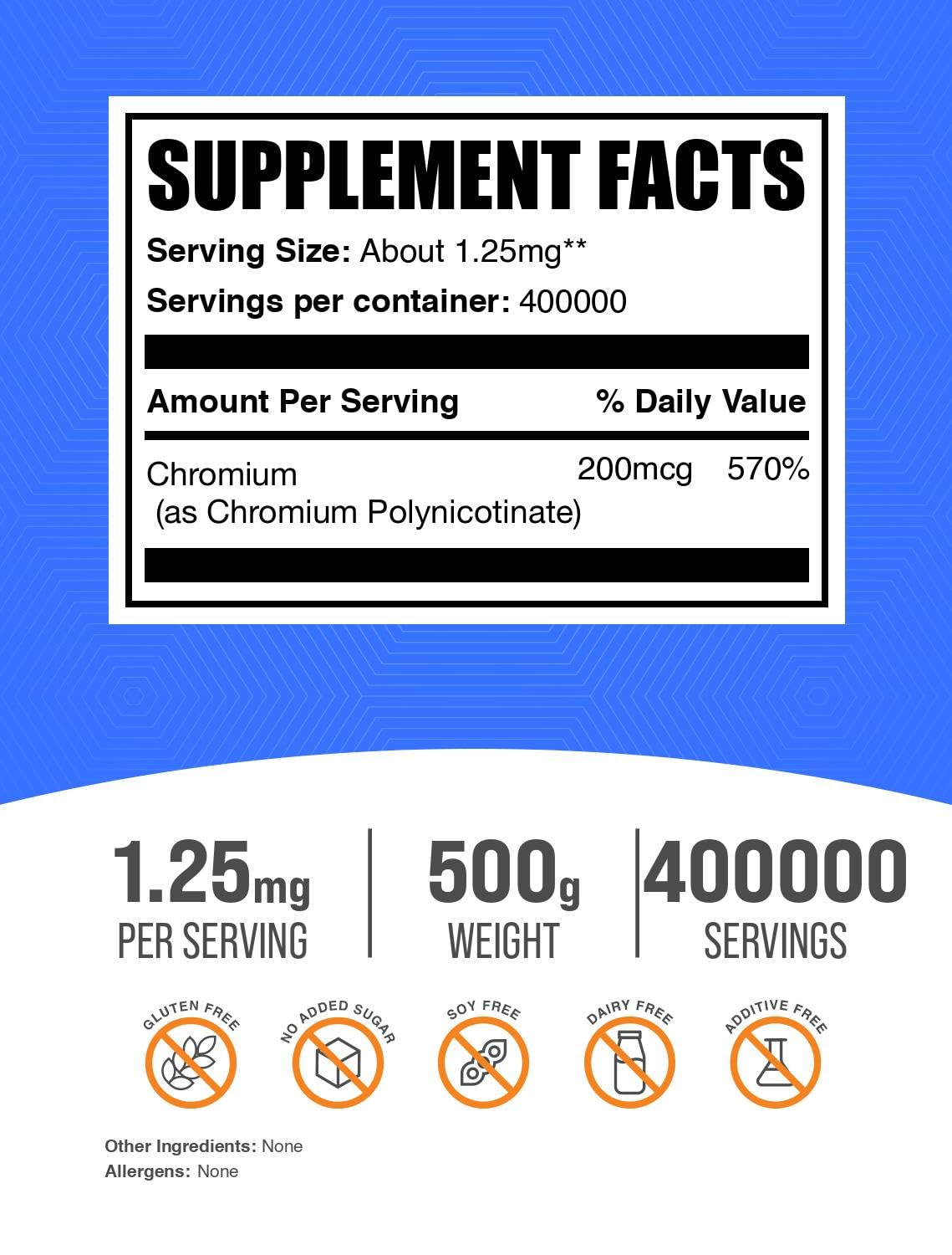 BulkSupplements Chromium GTF powder scoop measuring precise dose