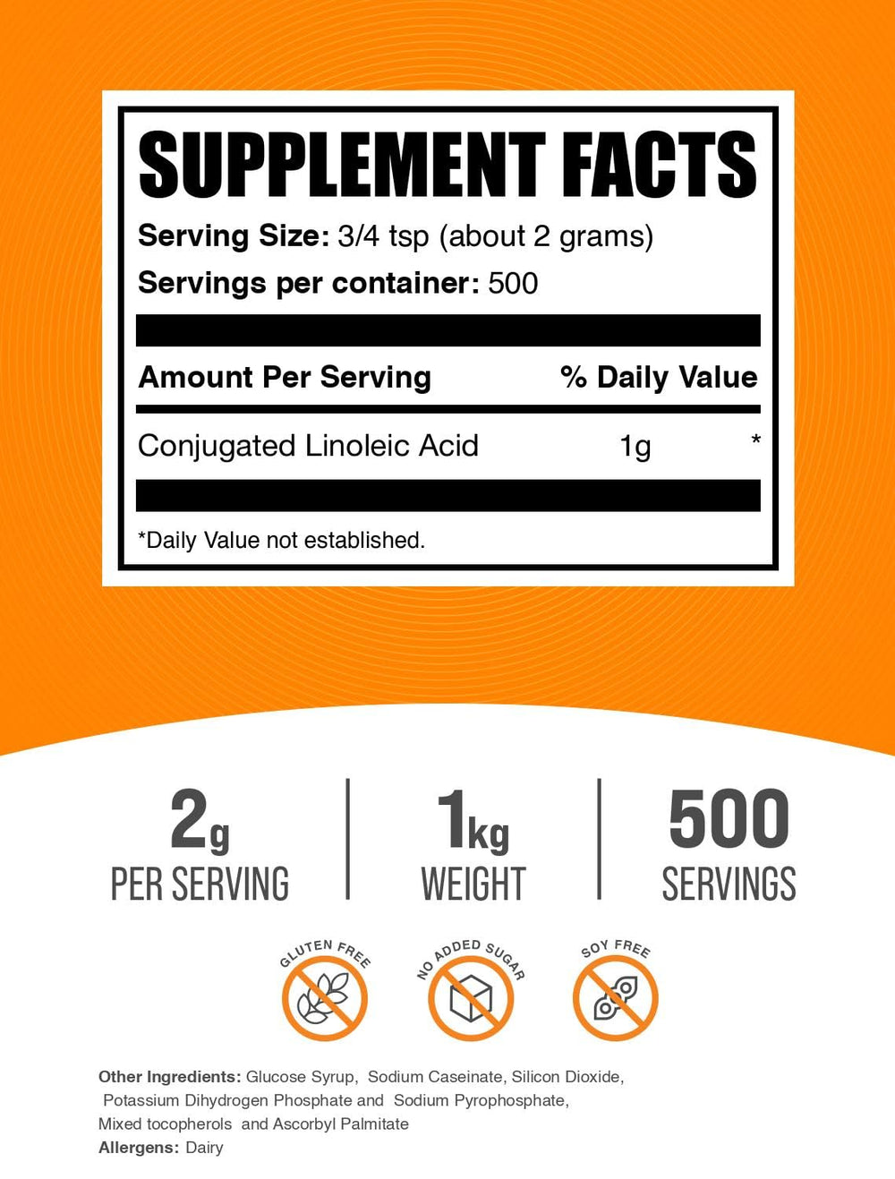 Scoop of BulkSupplements CLA powder for precise daily dosing