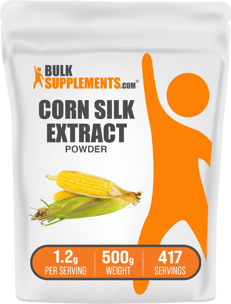 BulkSupplements corn silk extract powder bottle for daily wellness support