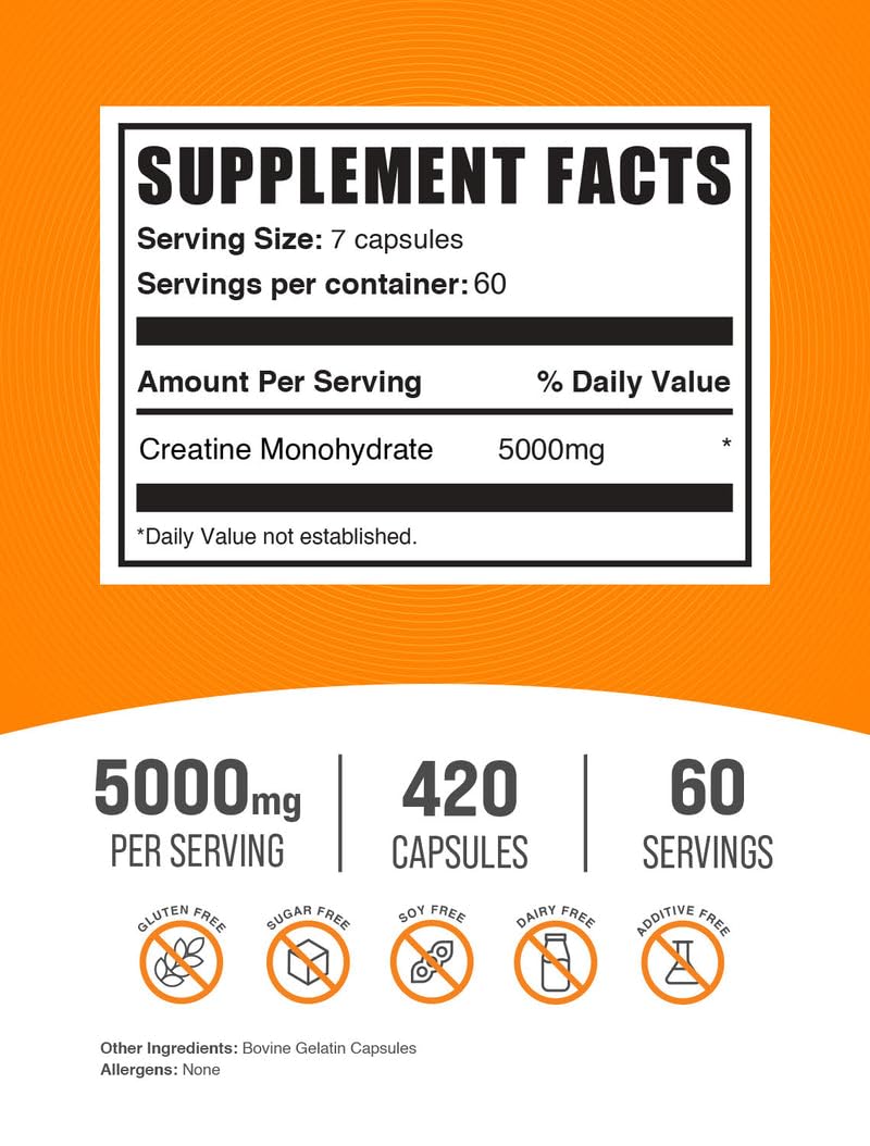BulkSupplements Creatine Monohydrate 5000mg serving close-up for strength training.