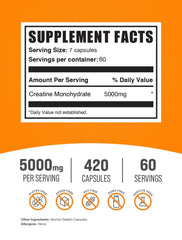 BulkSupplements Creatine Monohydrate 5000mg serving close-up for strength training.
