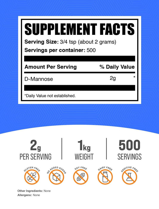 BulkSupplements D-Mannose powder scoop – easy measuring for smoothies and drinks