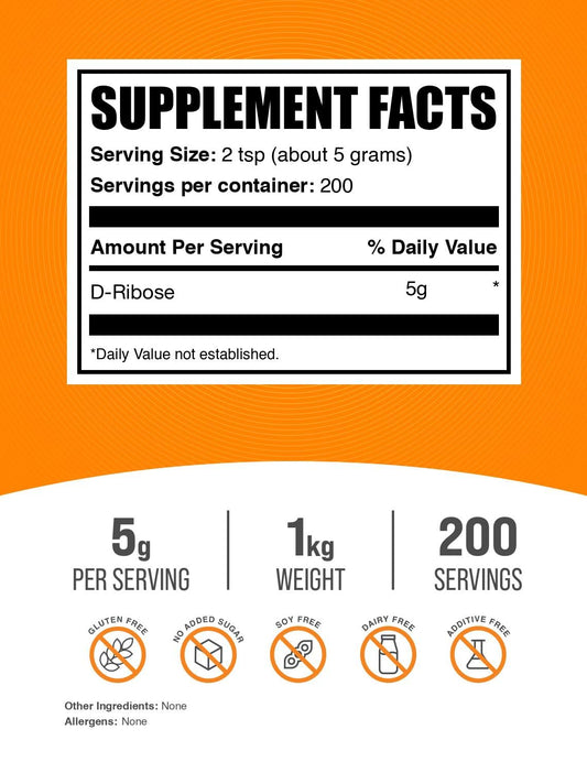 BulkSupplements D-Ribose powder being poured into a shaker.
