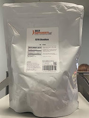 BulkSupplements Disodium EDTA powder in glass jar with label for accurate dosing.