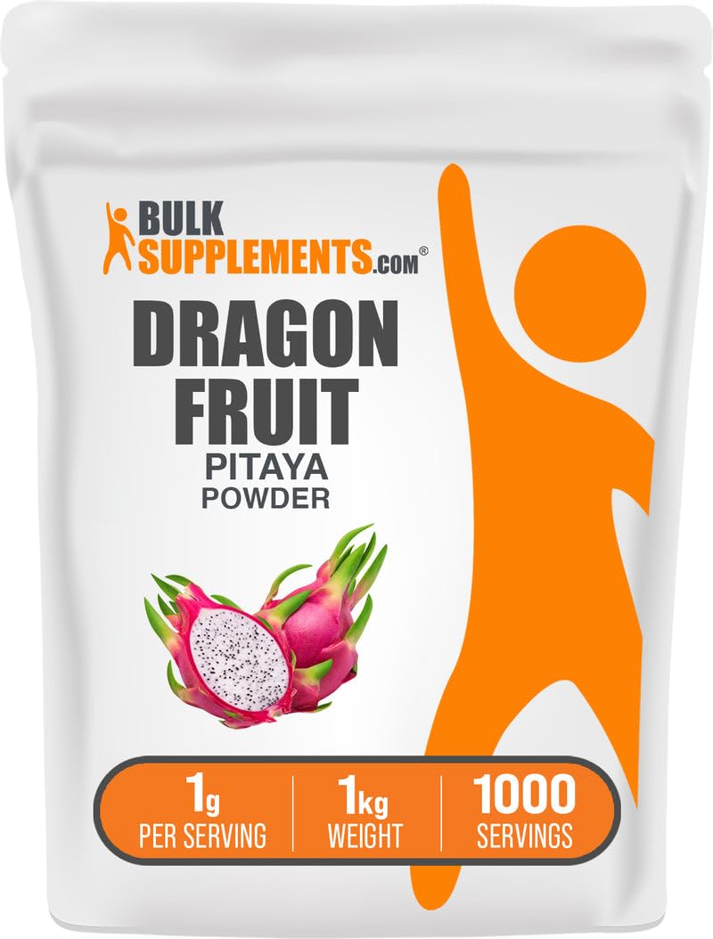 BulkSupplements Dragon Fruit Extract bottle shows antioxidant support for daily wellness.