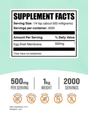 BulkSupplements Egg Shell Membrane Powder science chart showing batch testing.