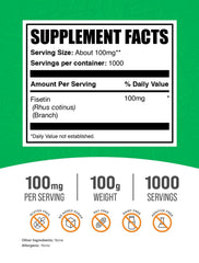 BulkSupplements Fisetin powder jar ready for simple daily dosing.