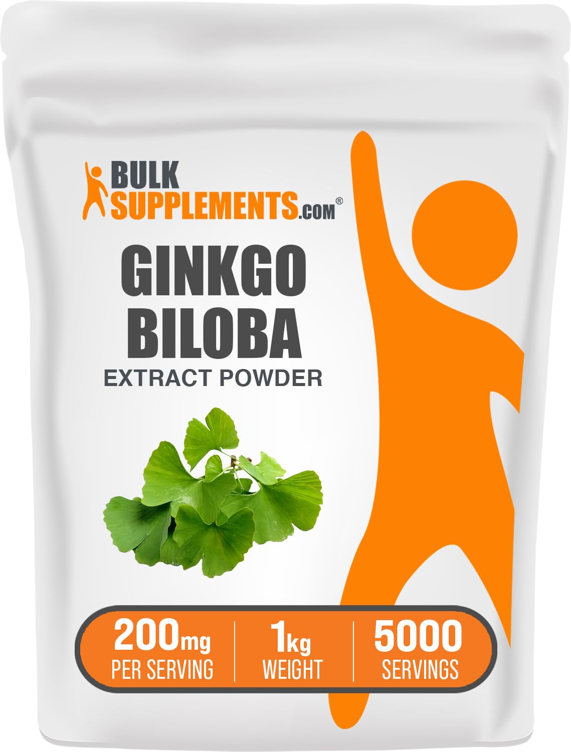 BulkSupplements Ginkgo Biloba extract powder bottle supports daily wellness