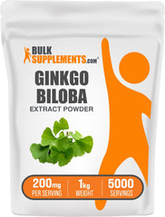 BulkSupplements Ginkgo Biloba extract powder bottle supports daily wellness
