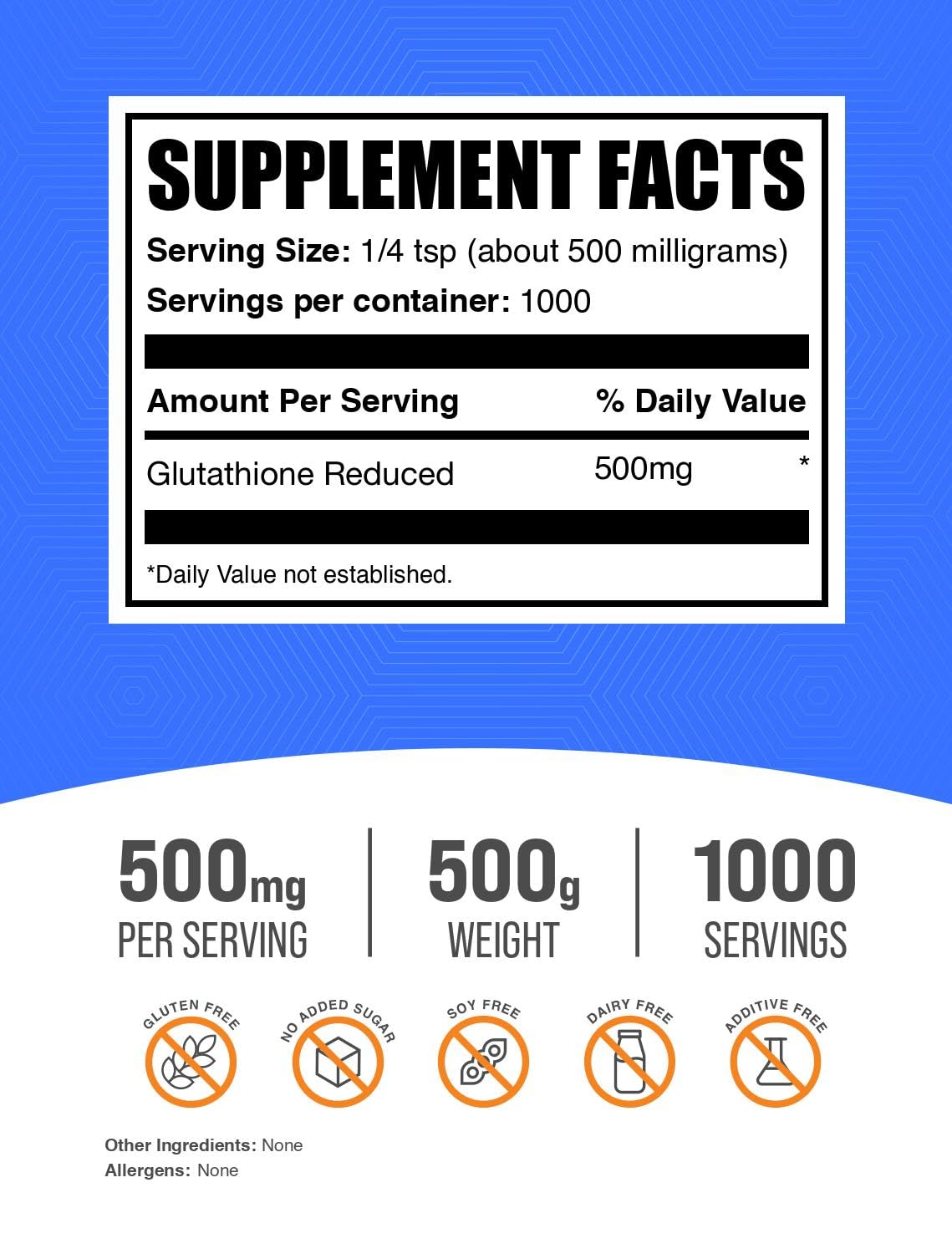 BulkSupplements Glutathione Reduced Powder packaging ready for daily use