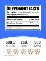 BulkSupplements Glutathione Reduced Powder scoop for precise measurement