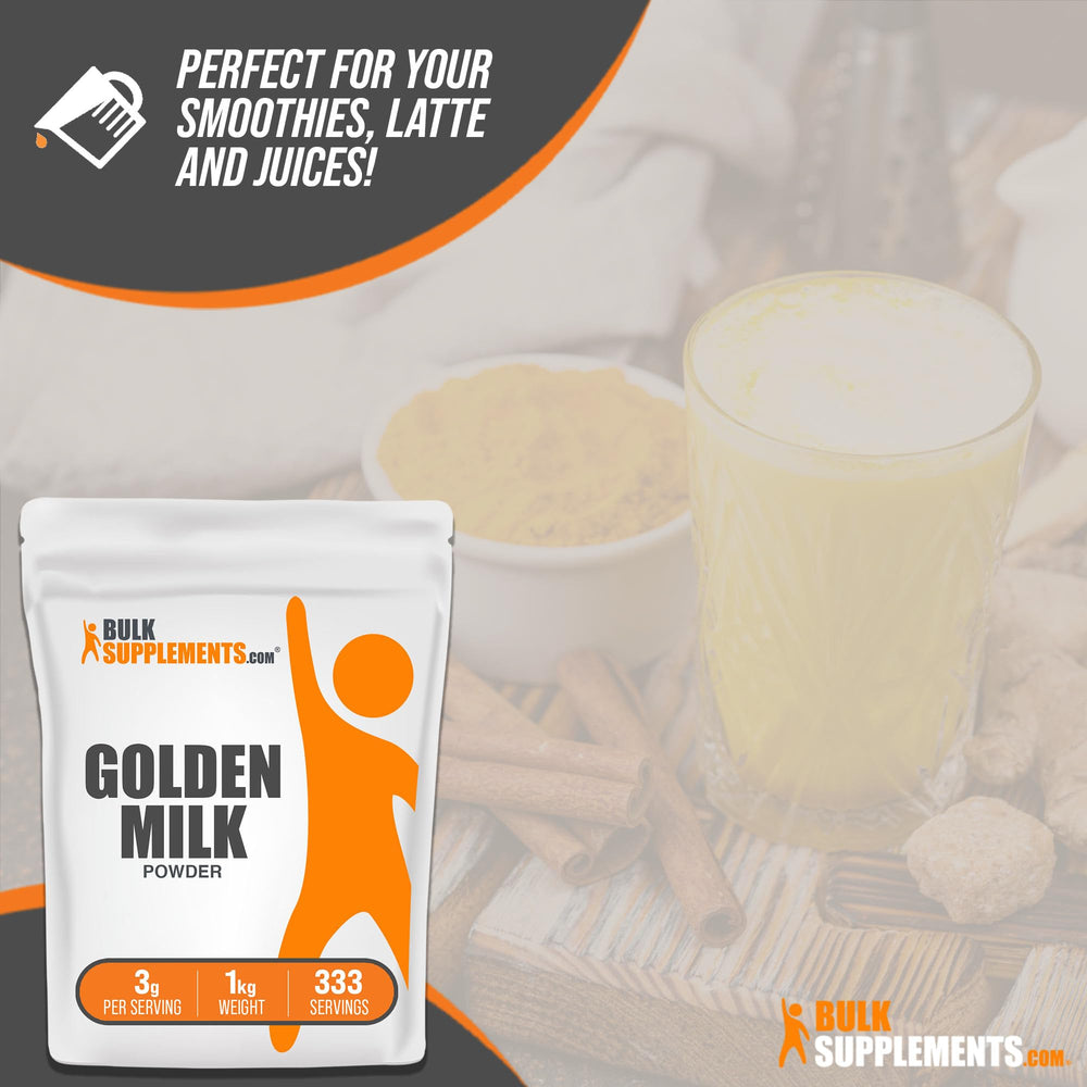 BulkSupplements Golden Milk Powder dissolving into warm milk
