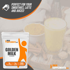 BulkSupplements Golden Milk Powder dissolving into warm milk