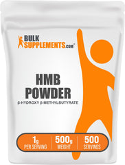 BulkSupplements HMB powder bottle with clear labeling for daily use.