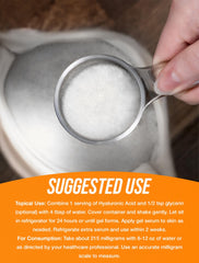 BulkSupplements Hyaluronic Acid Powder ingredients label shows transparency and quality.