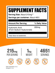 BulkSupplements Hyaluronic Acid Powder scoop for precise dosing.