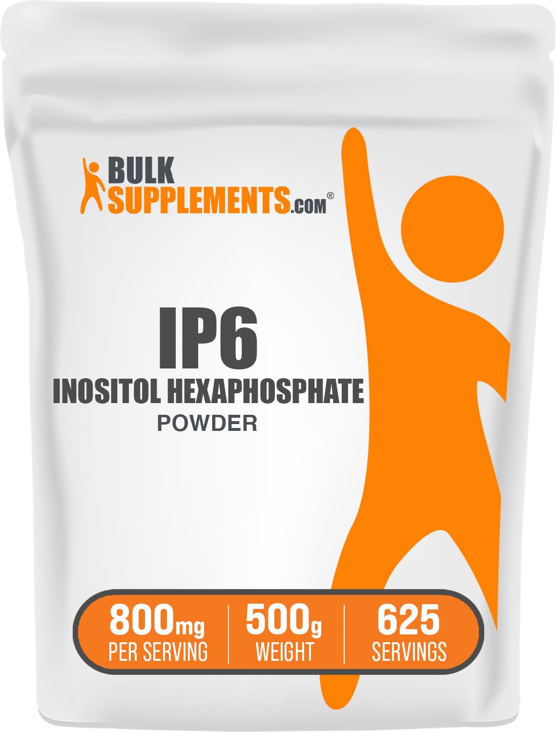 BulkSupplements IP6 powder bottle label shows product identity and potential immune support usage.