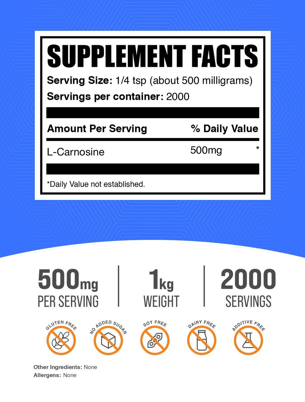 BulkSupplements L-Carnosine powder scoop ready for smooth blending.