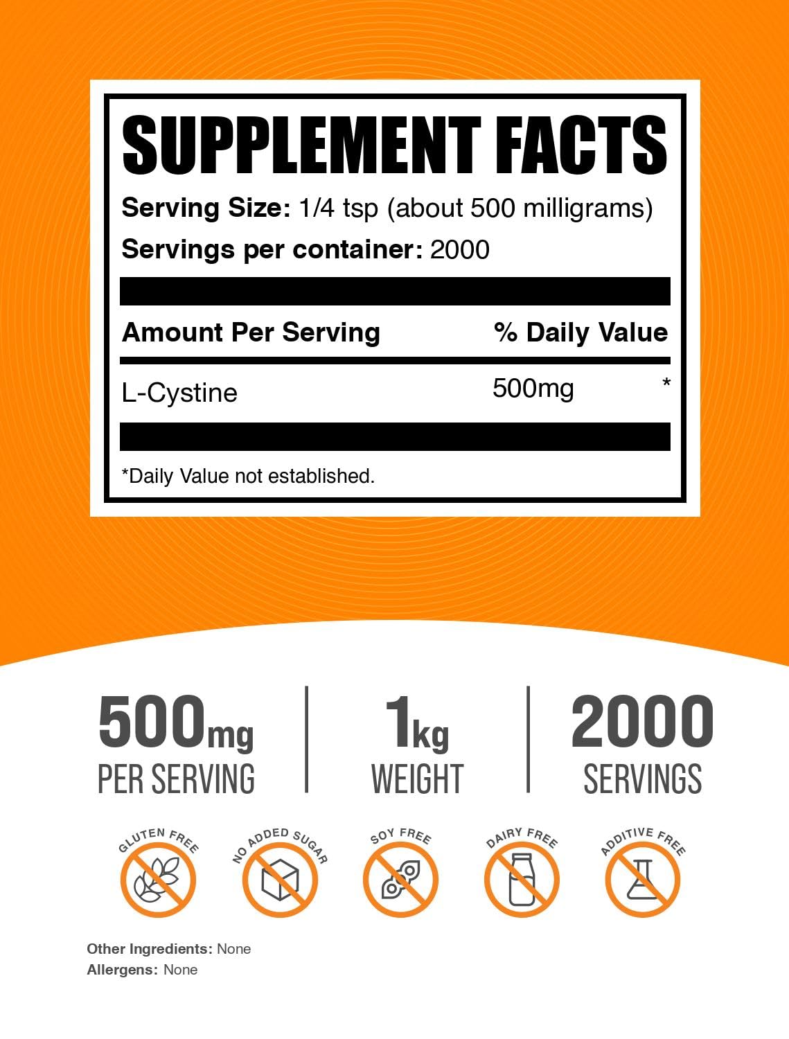 L-Cystine powder with scoop ready to blend into shakes