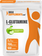 BulkSupplements L-Glutamine powder in a jar for daily training support