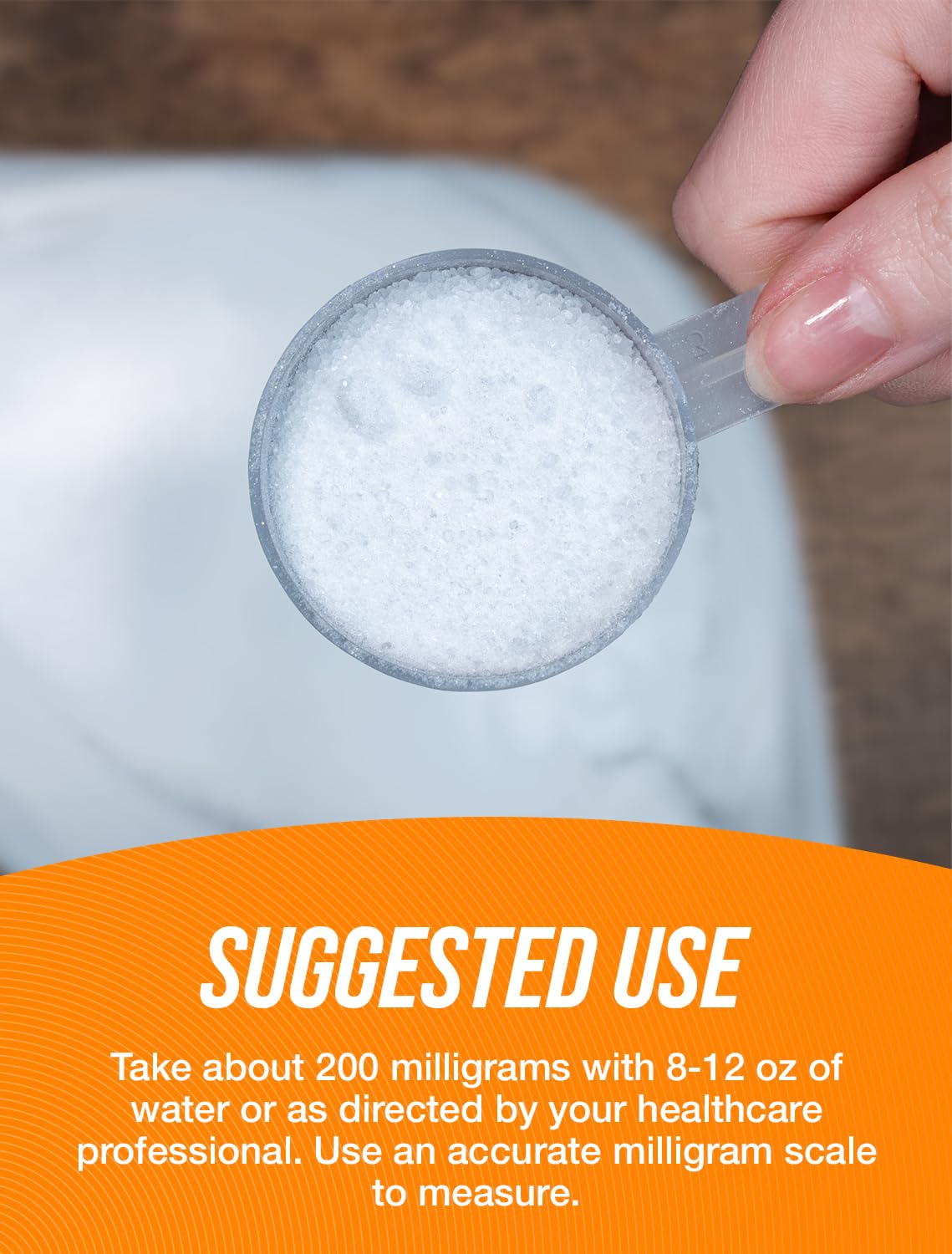 BulkSupplements L-Theanine powder dissolving in water promotes easy mixing.