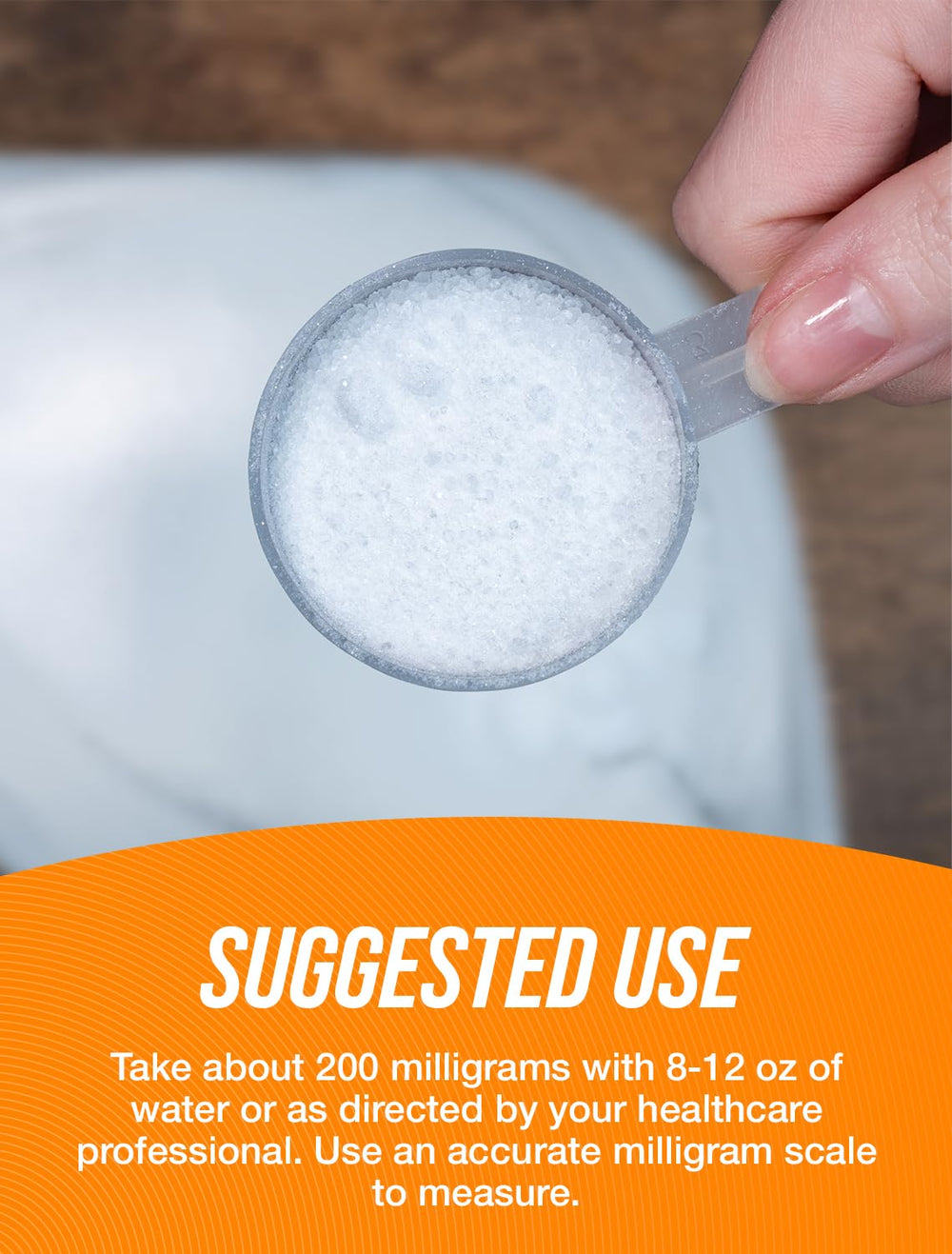 BulkSupplements L-Theanine powder dissolving in water promotes easy mixing.