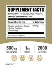 BulkSupplements maitake extract powder scoop, precise serving for meals