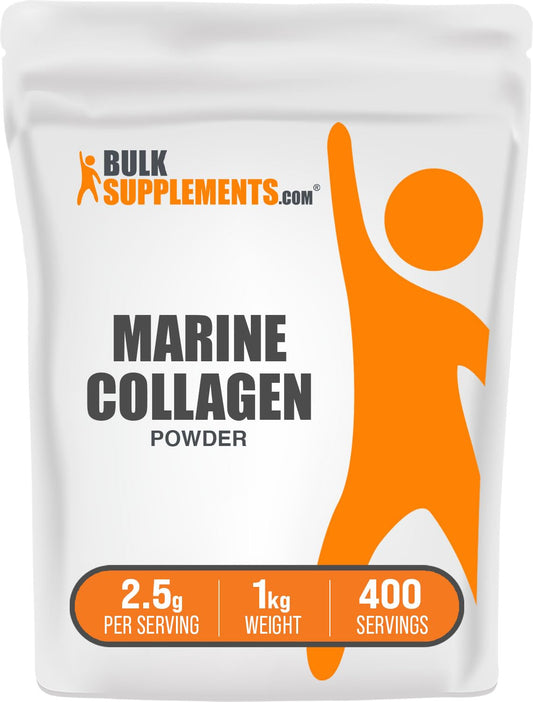 BulkSupplements marine collagen powder bottle for daily beauty and wellness routines