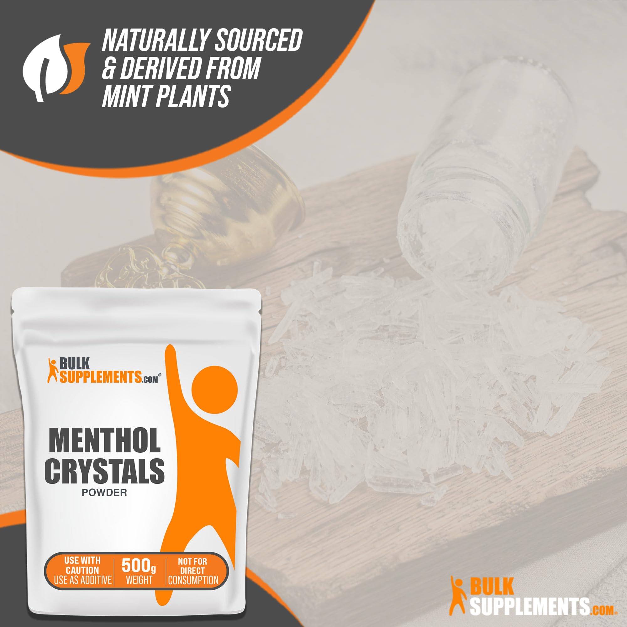 BulkSupplements Menthol Crystal – pure, additive-free crystals for controlled, high-potency menthol use.