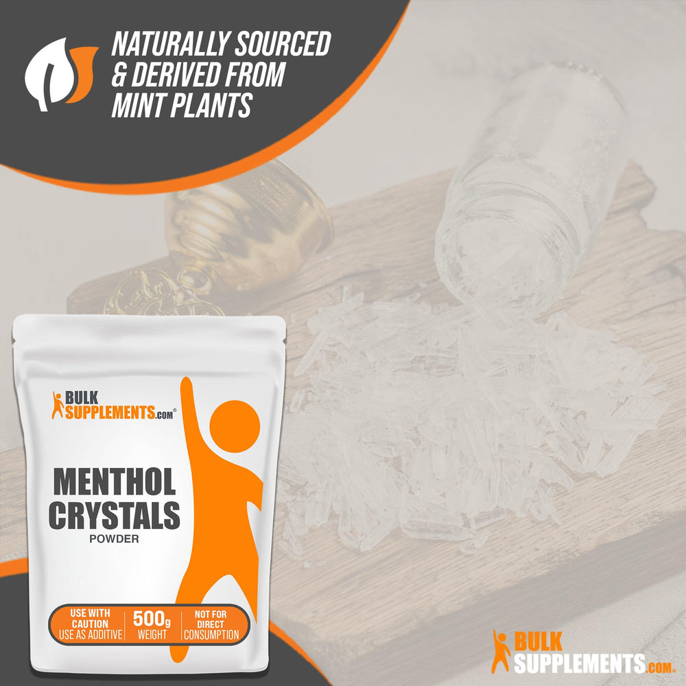 BulkSupplements Menthol Crystal – pure, additive-free crystals for controlled, high-potency menthol use.