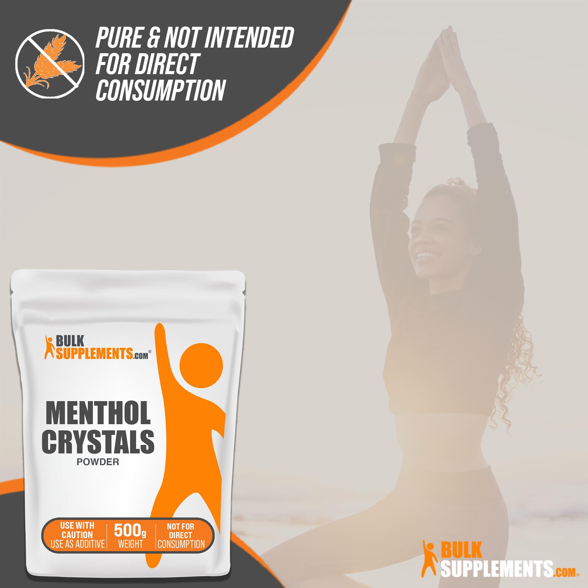 BulkSupplements Menthol Crystal – derived from Mentha arvensis for authentic mint scent.