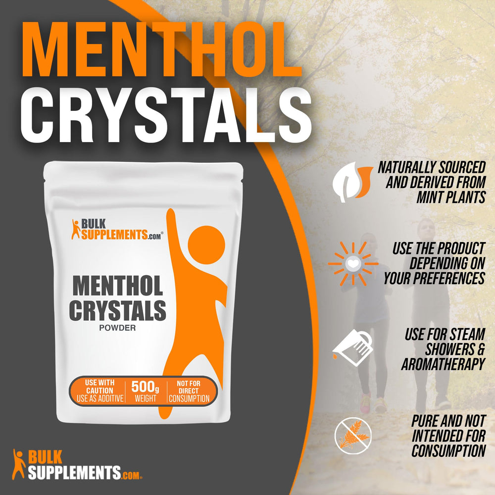 BulkSupplements Menthol Crystal – ideal for soap making and DIY skincare projects.