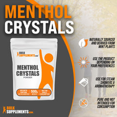 BulkSupplements Menthol Crystal – ideal for soap making and DIY skincare projects.