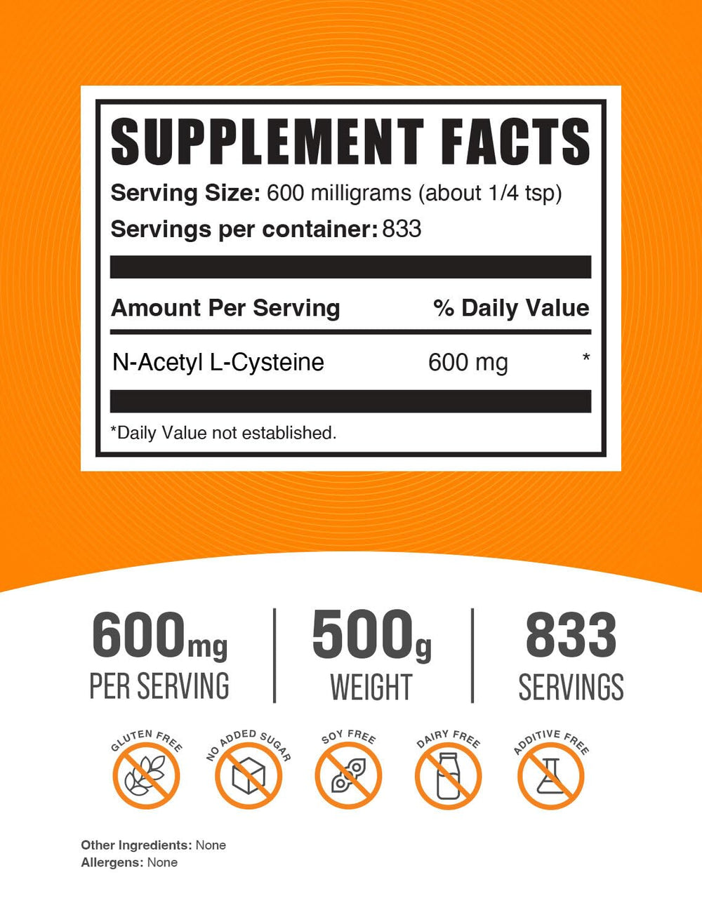 BulkSupplements NAC gluten-free powder bottle on counter for daily use.